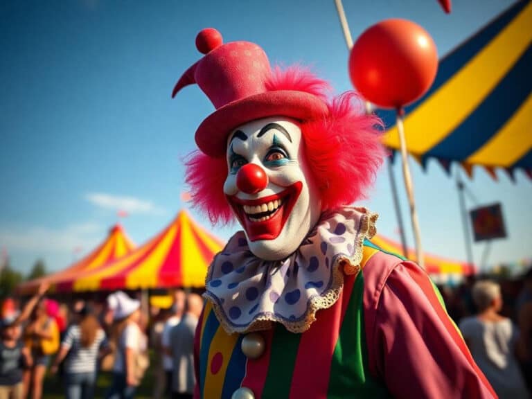 Bontgekleurde Circusbende met harige acrobaten en sadistische clowns