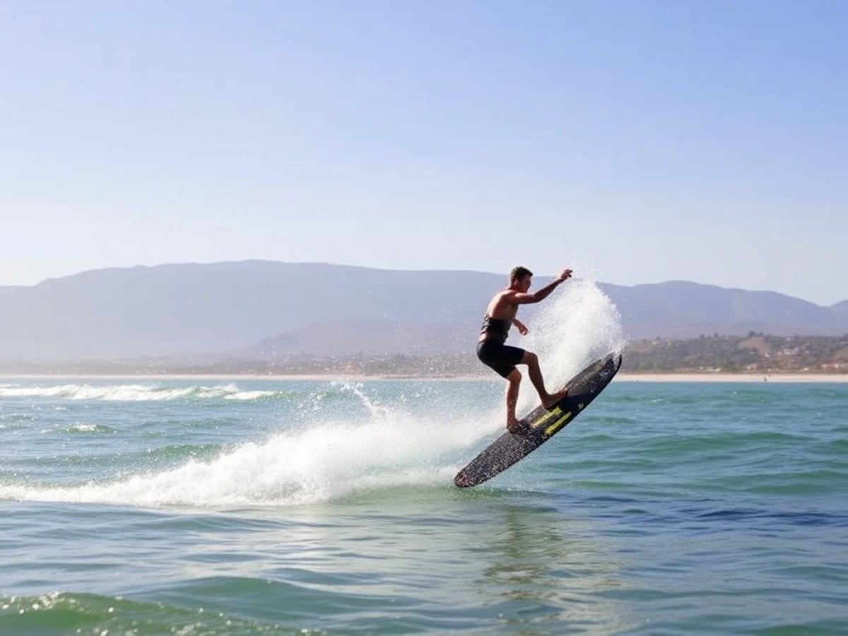Foil surfer is hunted by massive shark off Santa Barbara: ‘It’s coming for you, go, go, go’