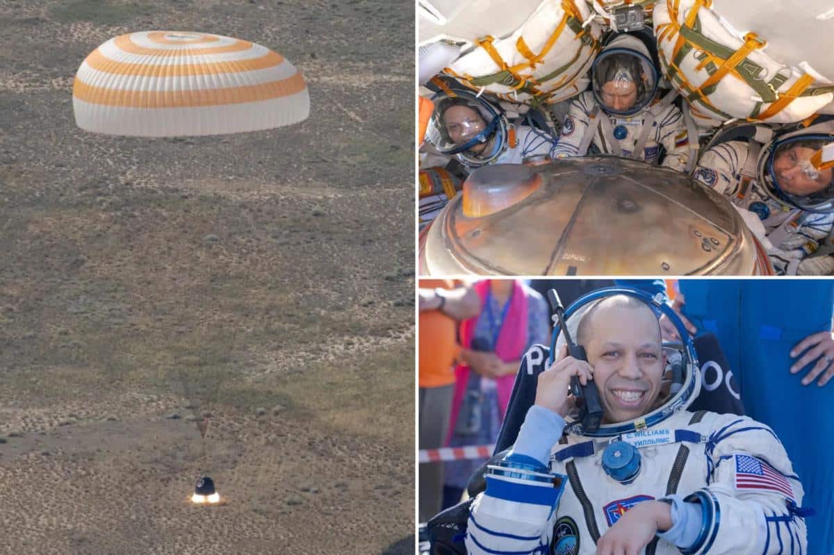 US-Russian space crew lands in Kazakhstan after an 8-month stint on the ISS