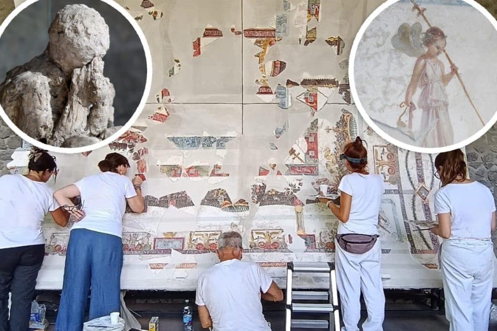 Spectacular fresco lost to Pompeii disaster 2,000 years ago finally being pieced together by archaeologists