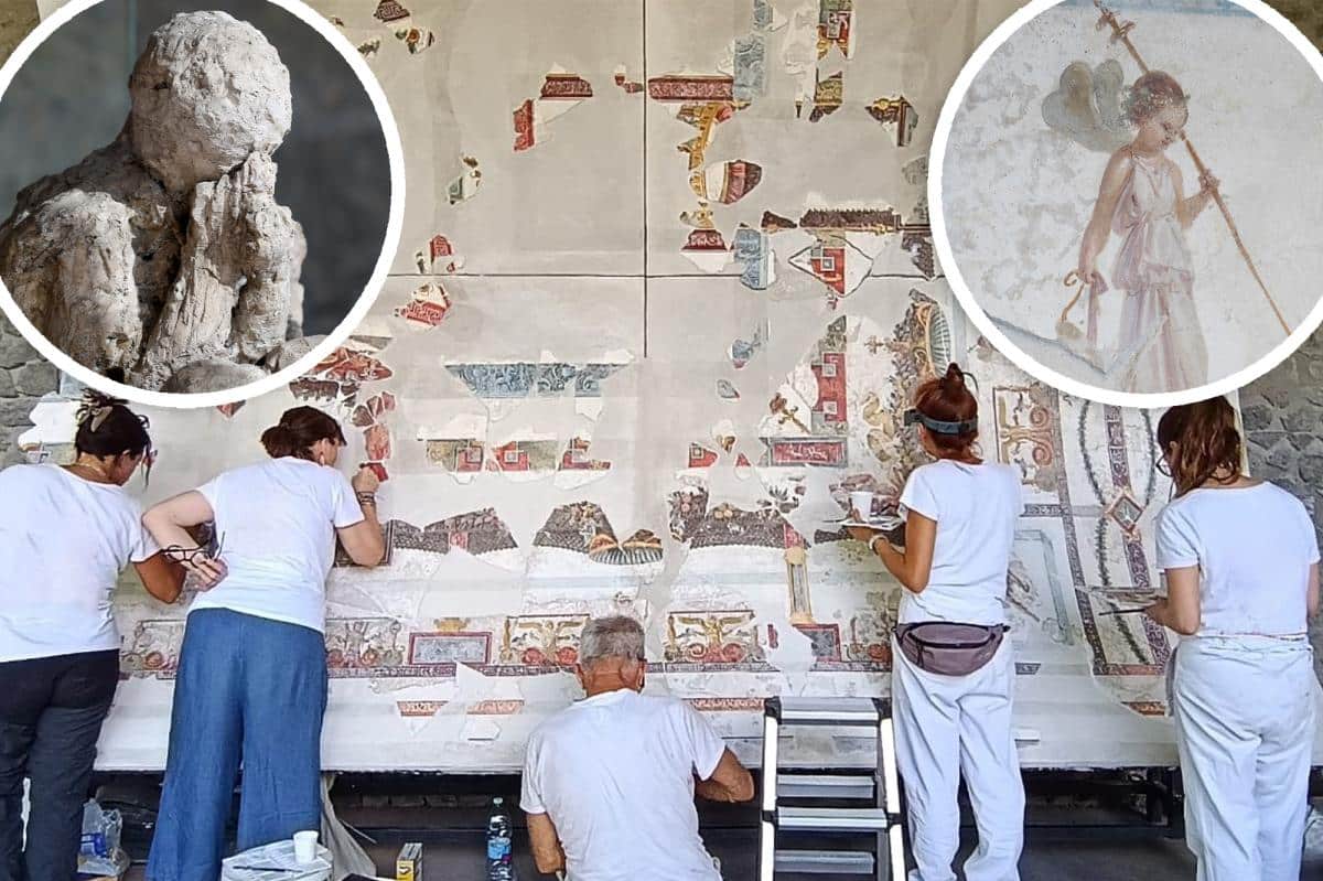 Spectacular fresco lost to Pompeii disaster 2,000 years ago finally being pieced together by archaeologists
