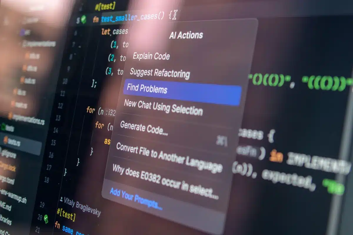 Gebruiksvriendelijke interface van een AI-codeertool met visuele elementen